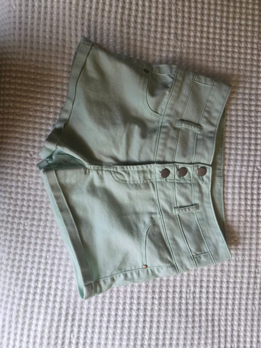 Refuge Mint Green High-Rise Button-Front Shorts Size 0